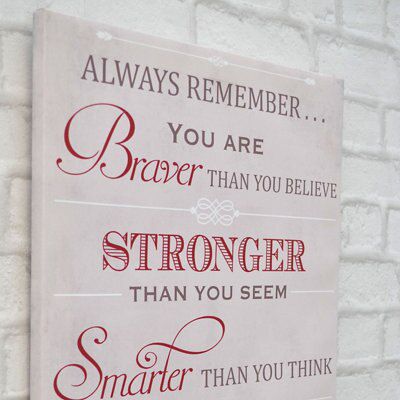 "Always remember" Cream & red Canvas art (H)500mm (W)400mm