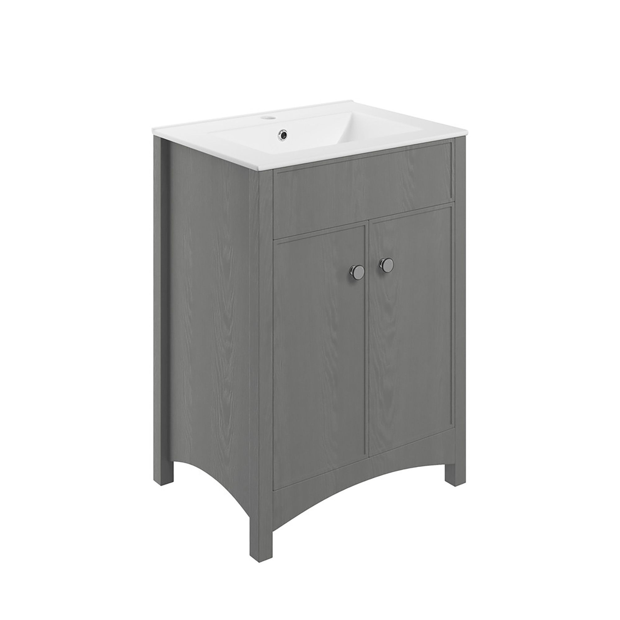 * Exbury Grey Ash Freestanding Vanity unit & basin set (W)610mm (H)835mm