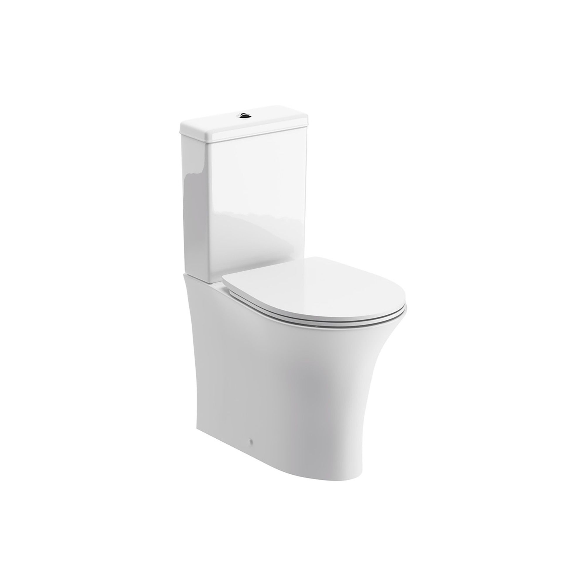 * Fewstone White Rimless Slim Closed back Toilet set with Soft close seat & Close coupled cistern