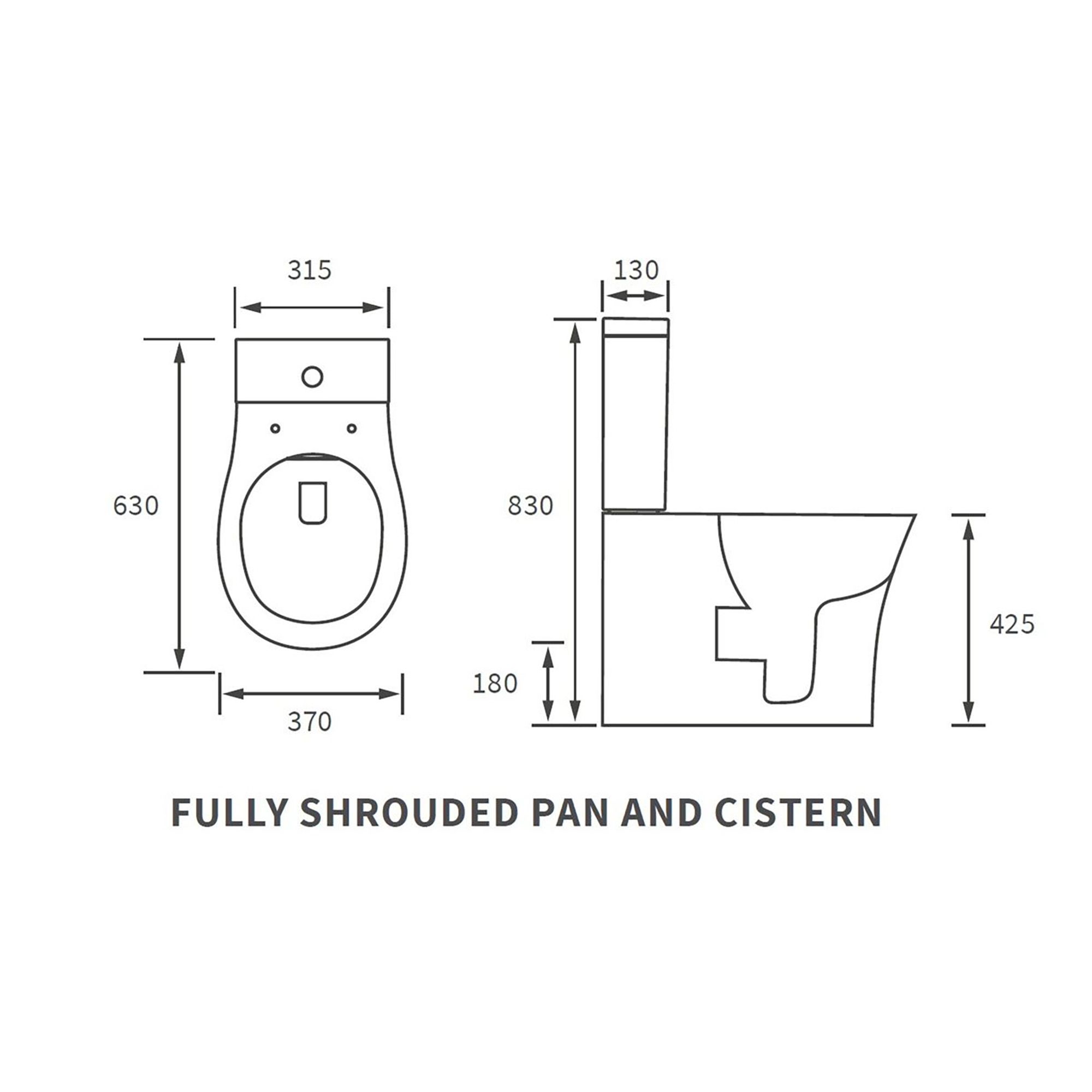 * Fewstone White Rimless Slim Closed back Toilet set with Soft close seat & Close coupled cistern