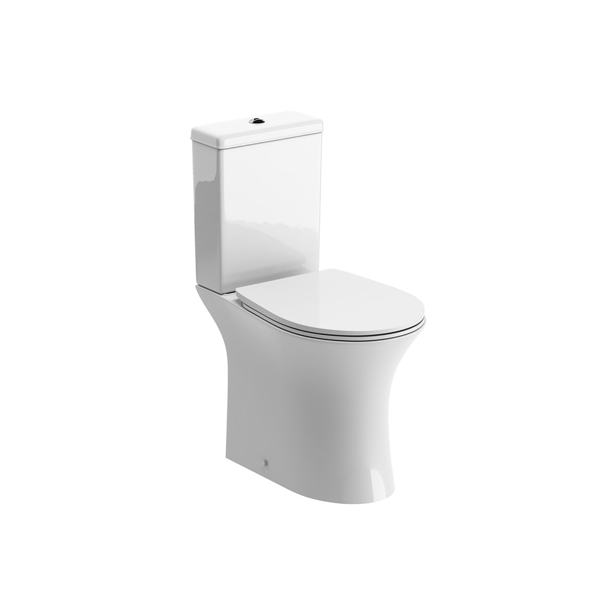 * Fewstone White Rimless Slim Open back Toilet set with Soft close seat & Close coupled cistern