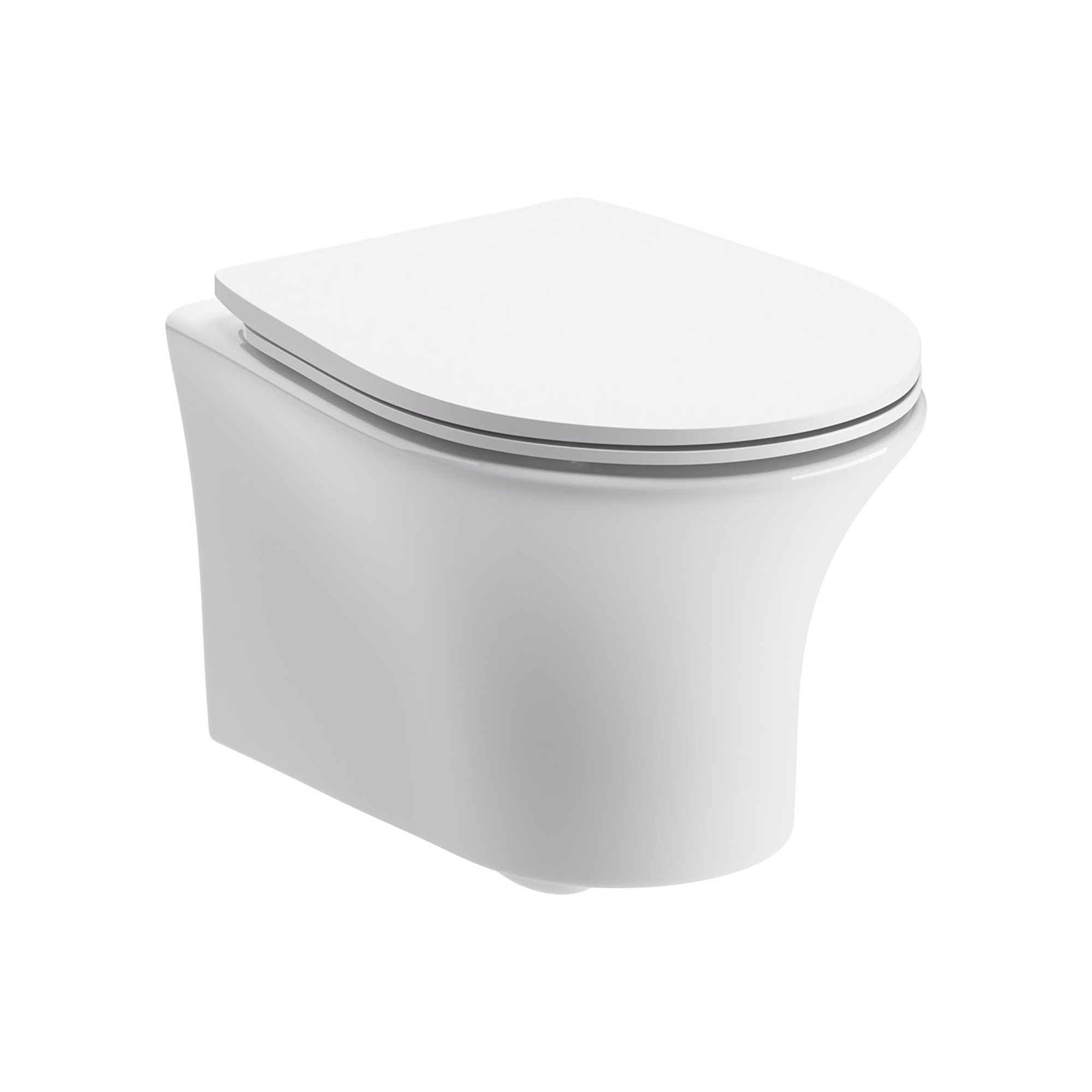 * Fewstone White Rimless Wall hung Toilet pan with Soft close seat