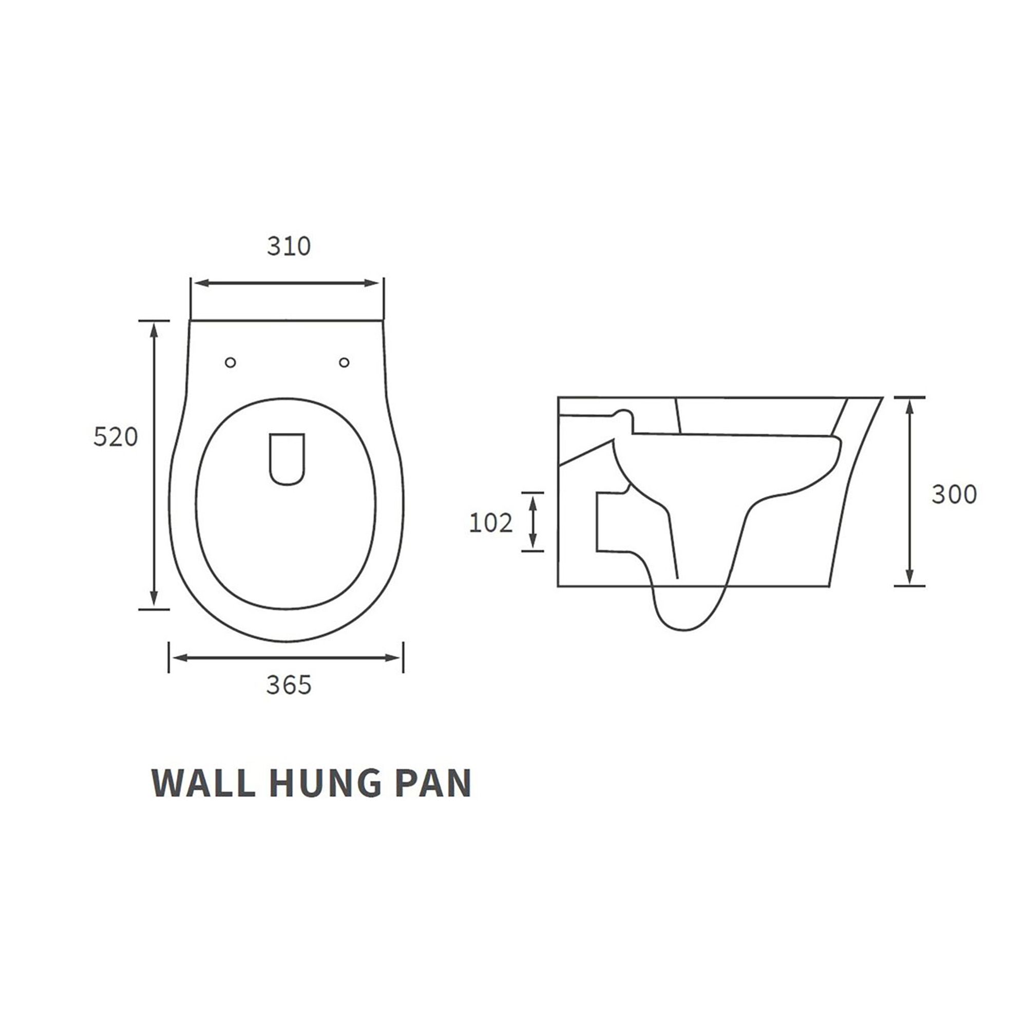 * Fewstone White Rimless Wall hung Toilet pan with Soft close seat