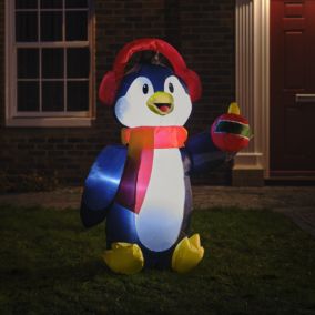 (H)1.22m LED Christmas Penguin Inflatable