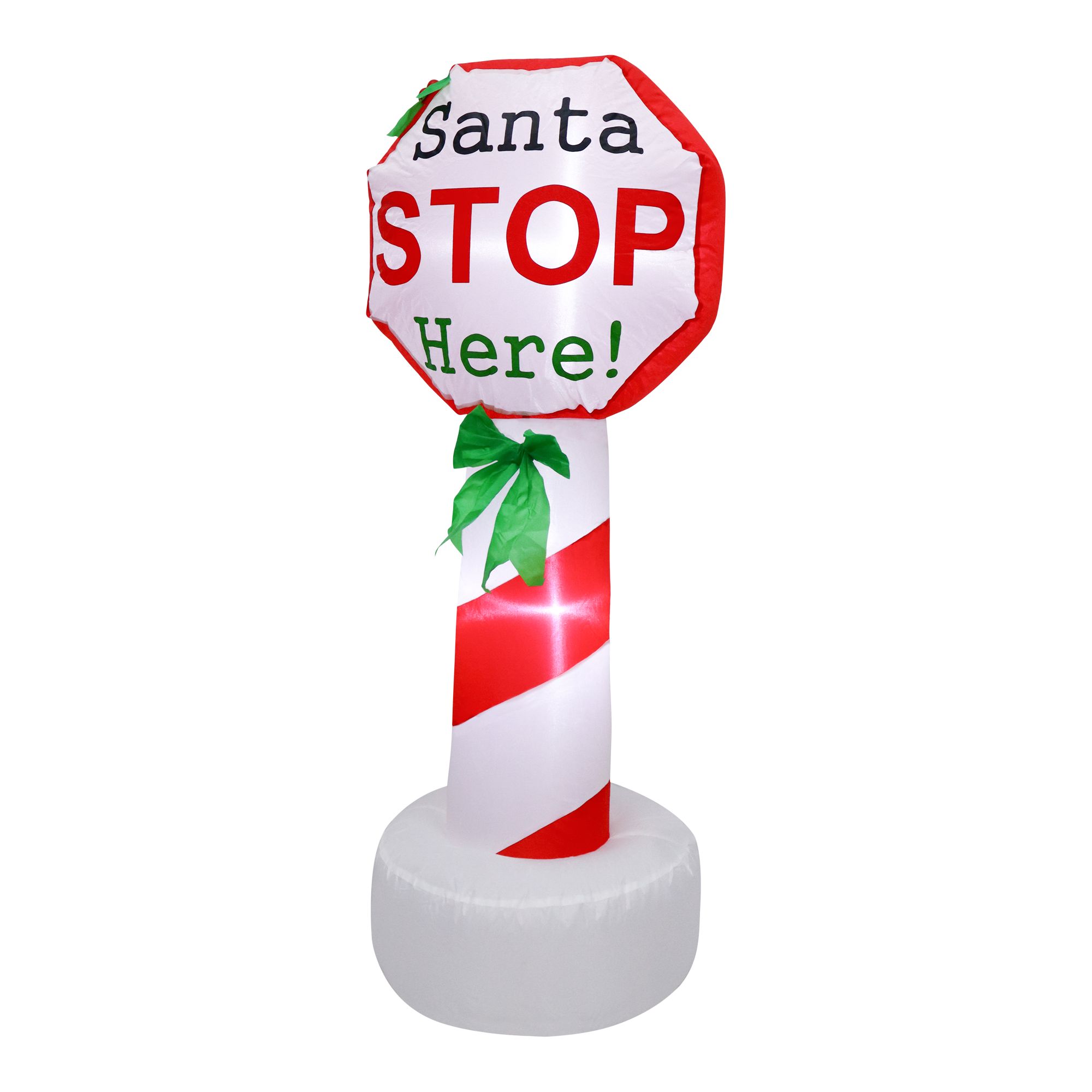 (H)1.22m LED Christmas Santa Stop Here Inflatable
