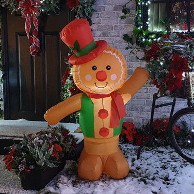 (H)1.2m LED Christmas Gingerbread man Inflatable