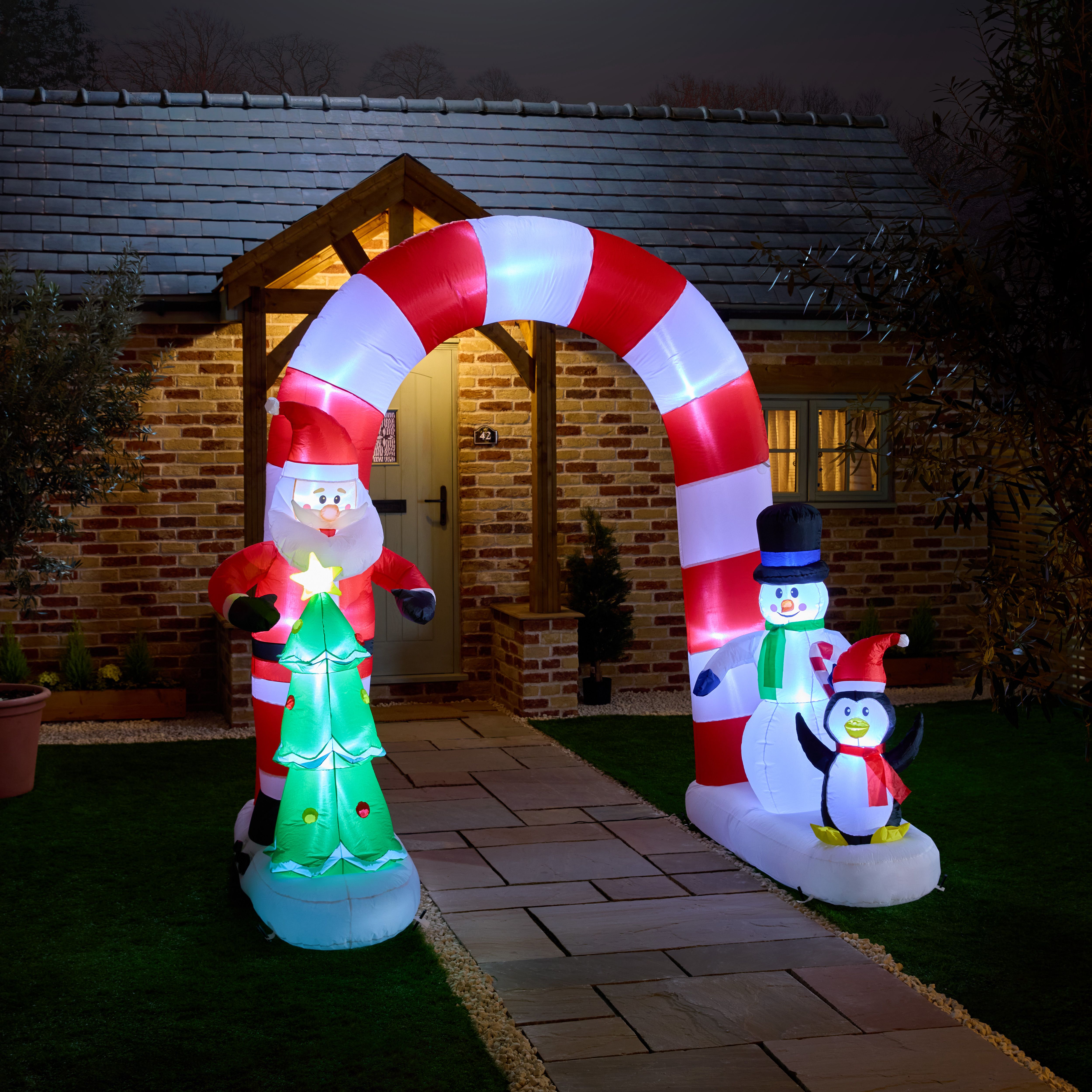 (H)2.44m LED Christmas Archway Inflatable