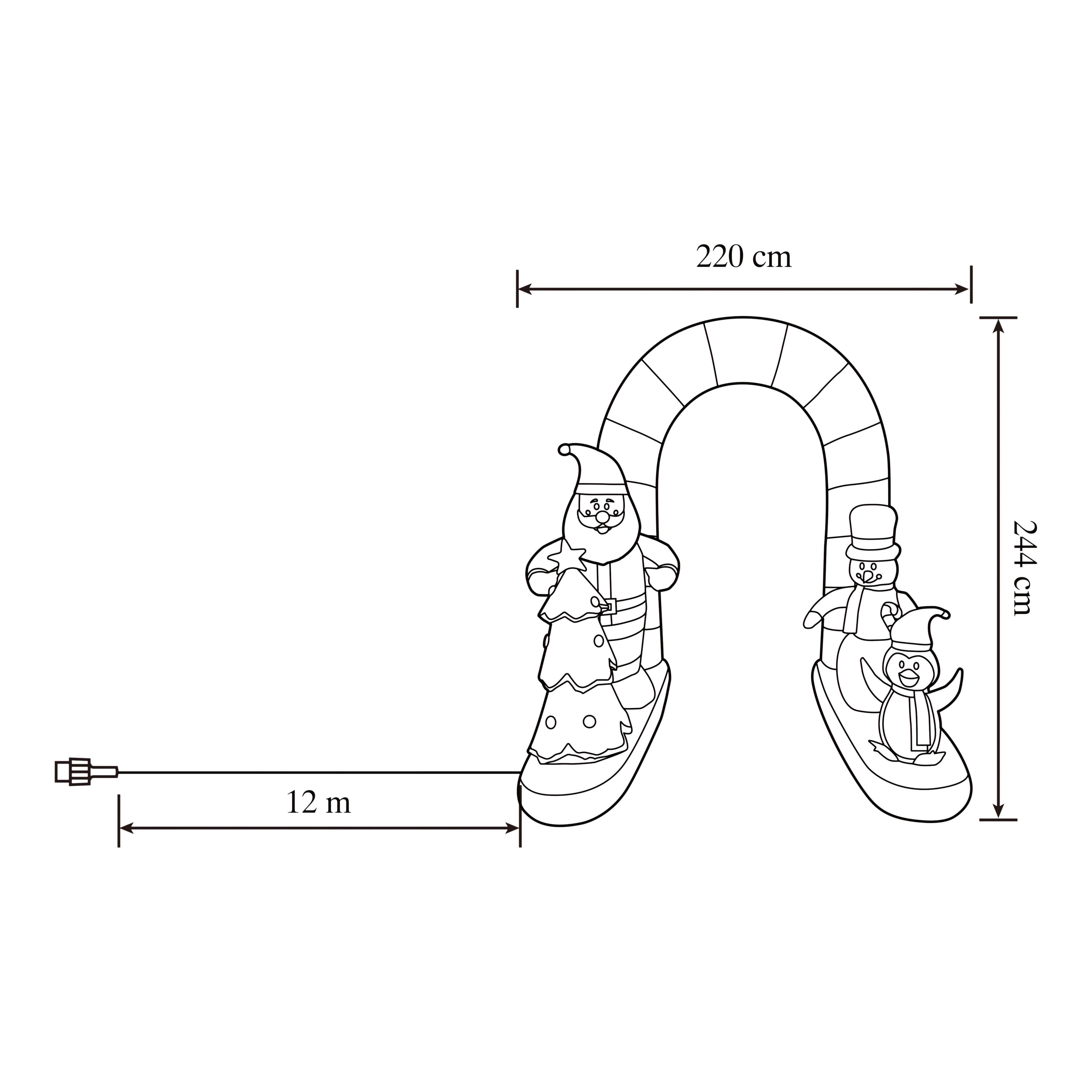 (H)2.44m LED Christmas Archway Inflatable