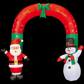 (H)2.4m LED Santa & Snowman Arch Inflatable
