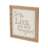 'Live the life you have imagined' Grey Framed print (H)24cm x (W)1.2cm