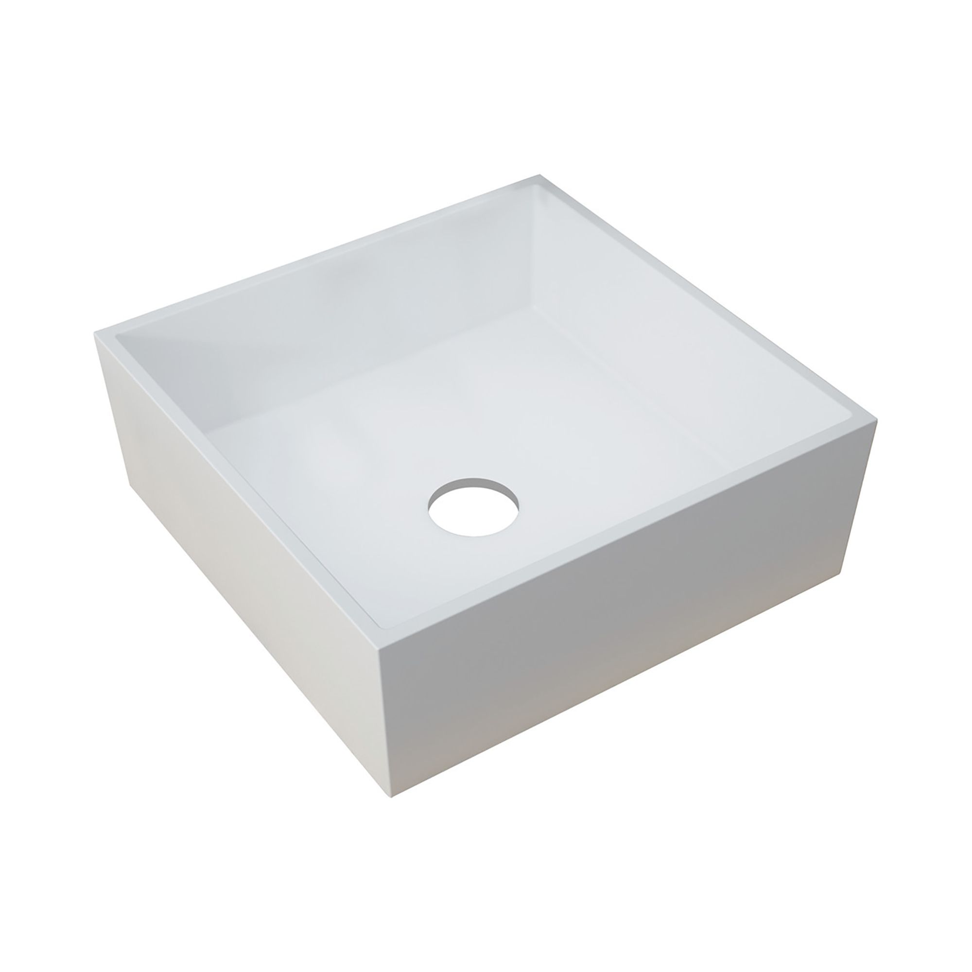 * Oldbury White Square Single Counter top Basin (W)42.6cm