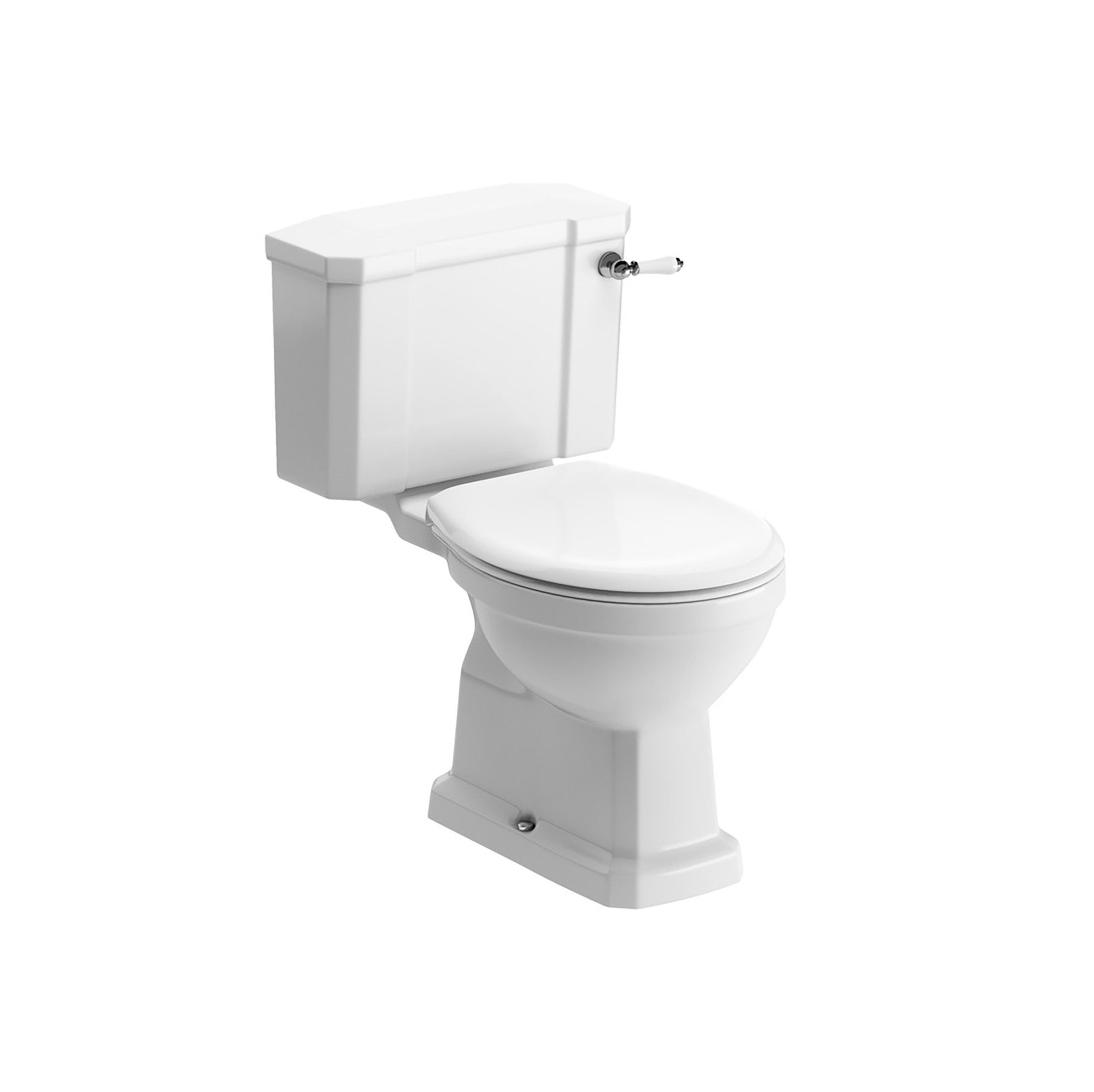 * Somerton White Boxed rim Open back Toilet set with Soft close seat & Close coupled cistern