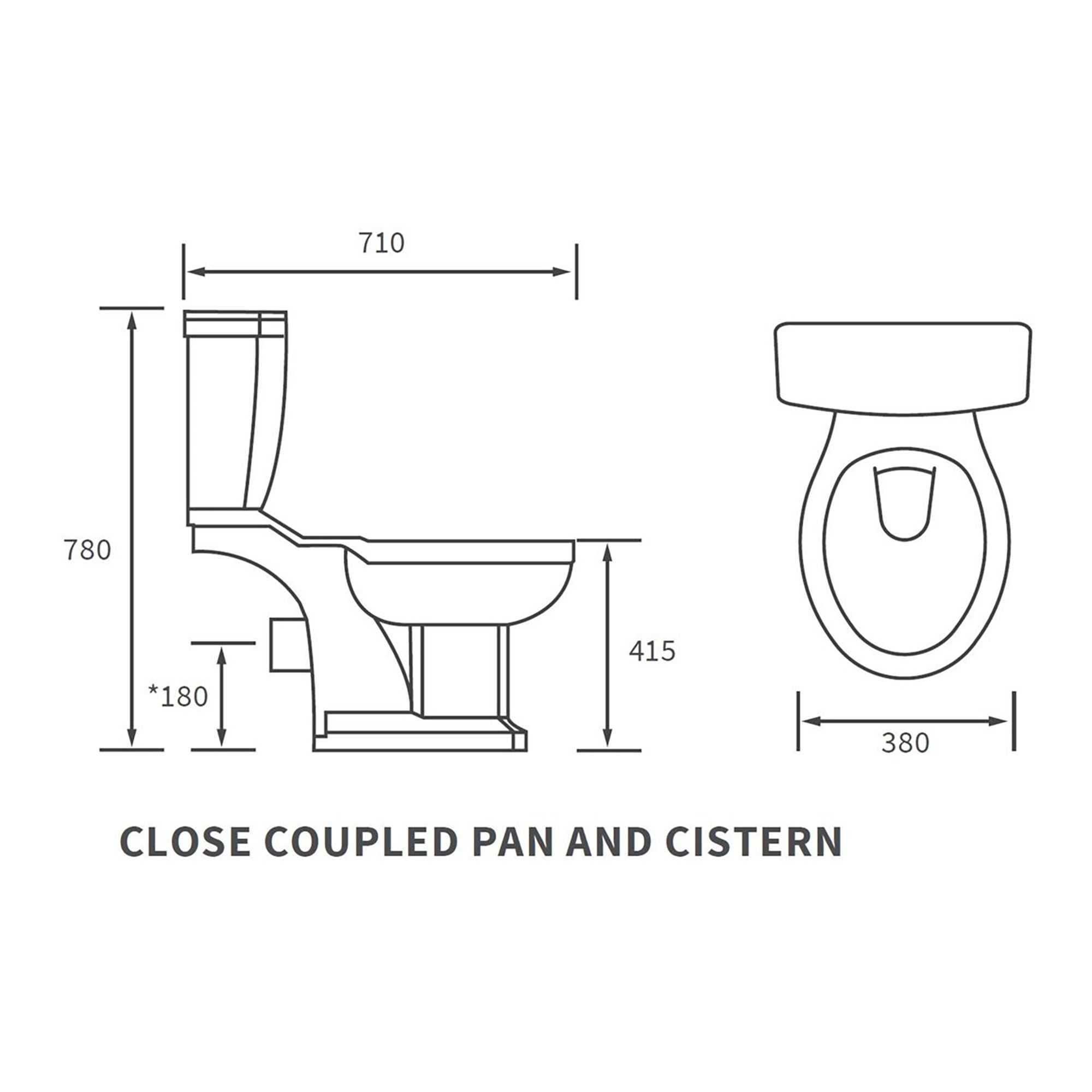 * Somerton White Boxed rim Open back Toilet set with Soft close seat & Close coupled cistern
