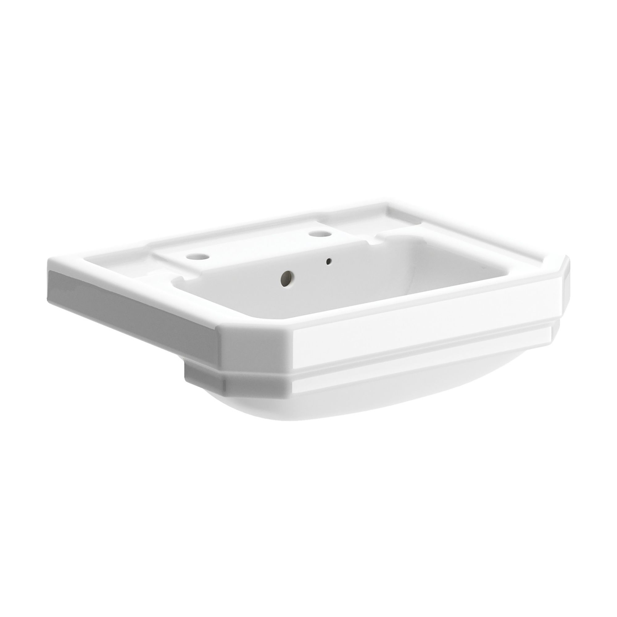 * Somerton White Rectangular Single Semi-recessed Basin (W)49.5cm