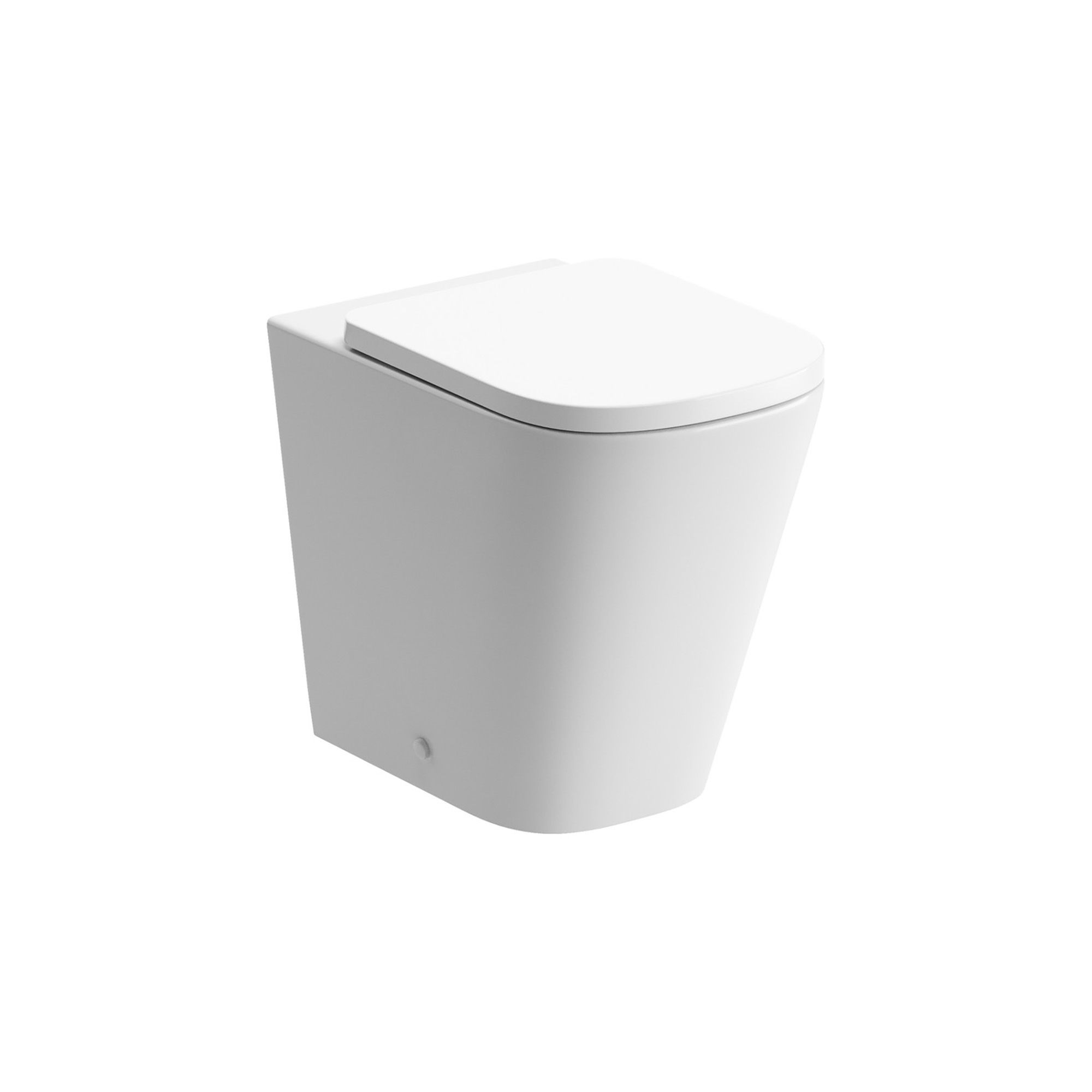 * Standon White Rimless Back to wall Toilet pan Comfort Height with Soft close seat