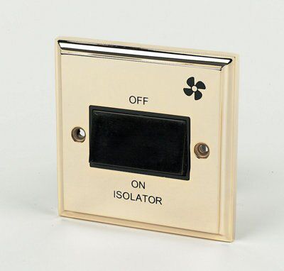 6A Brass Effect Single Fan Isolator Switch