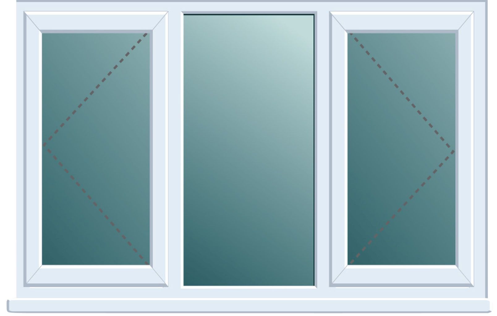 Frame One White Pvcu Double Side Hung With Centre Fixed Lite Window (H)1120mm (W)1760mm
