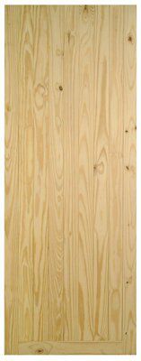 1 Panel Unglazed Traditional Knotty Pine External Front Door, (H)1981mm (W)762mm