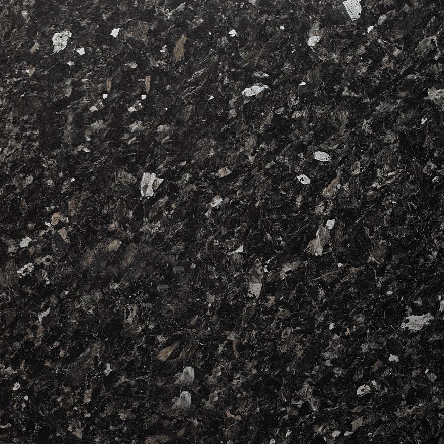 38 Ebony granite Black Stone effect Worktop Worktop, (L)3000mm