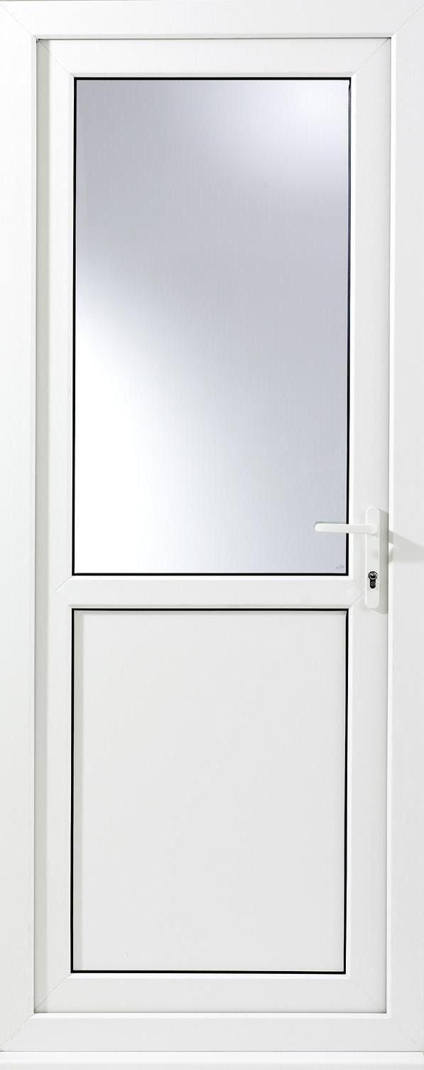 Glazed White uPVC LHed Back Door set, (H)2055mm (W)840mm