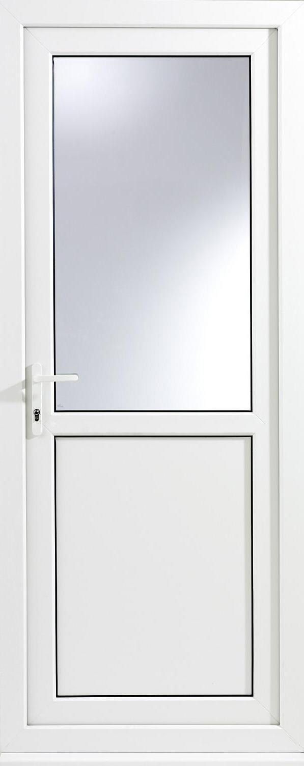 Glazed White uPVC RHed Back Door set, (H)2055mm (W)840mm