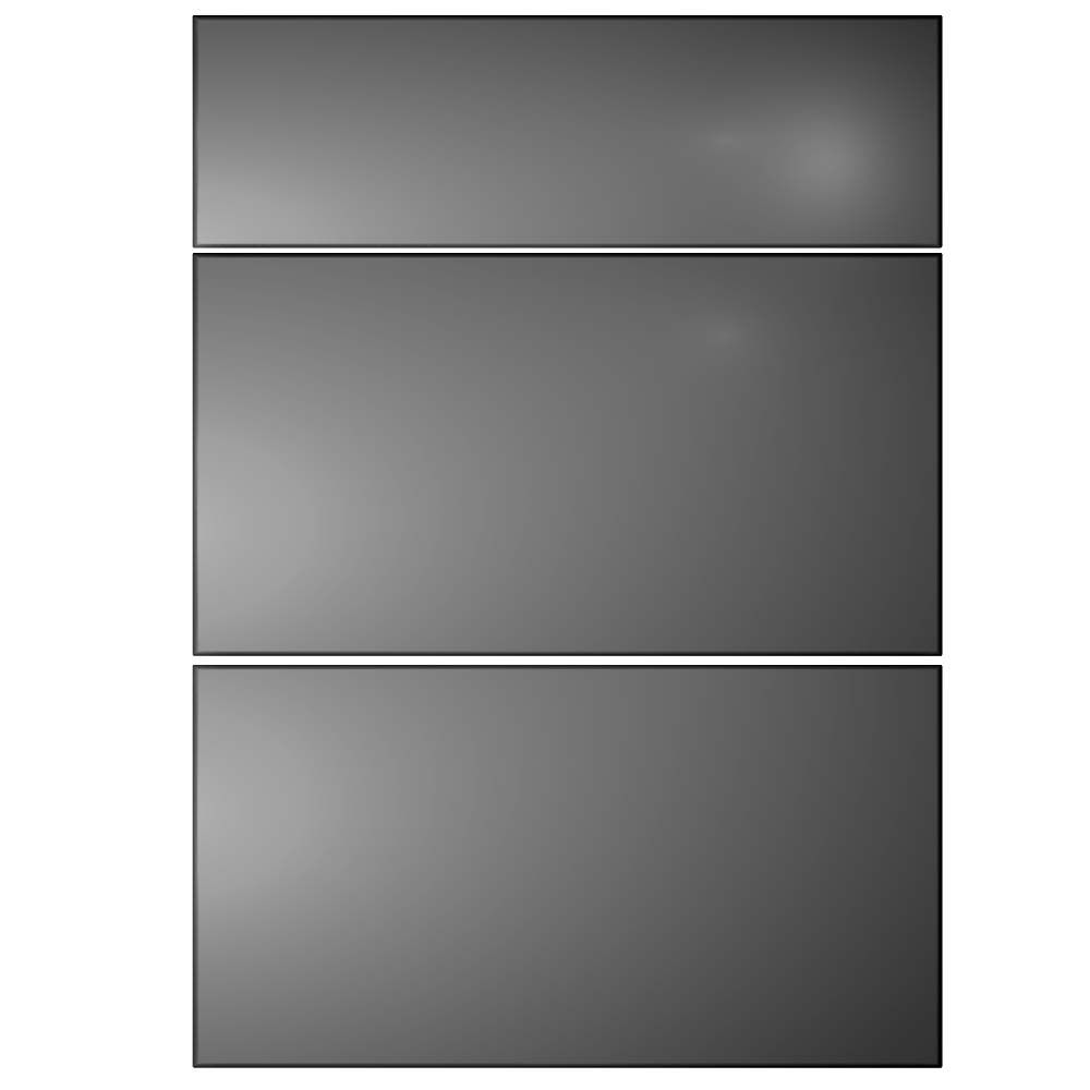 Cooke & Lewis High Gloss Black Drawer Front (W)500mm, Set Of 3