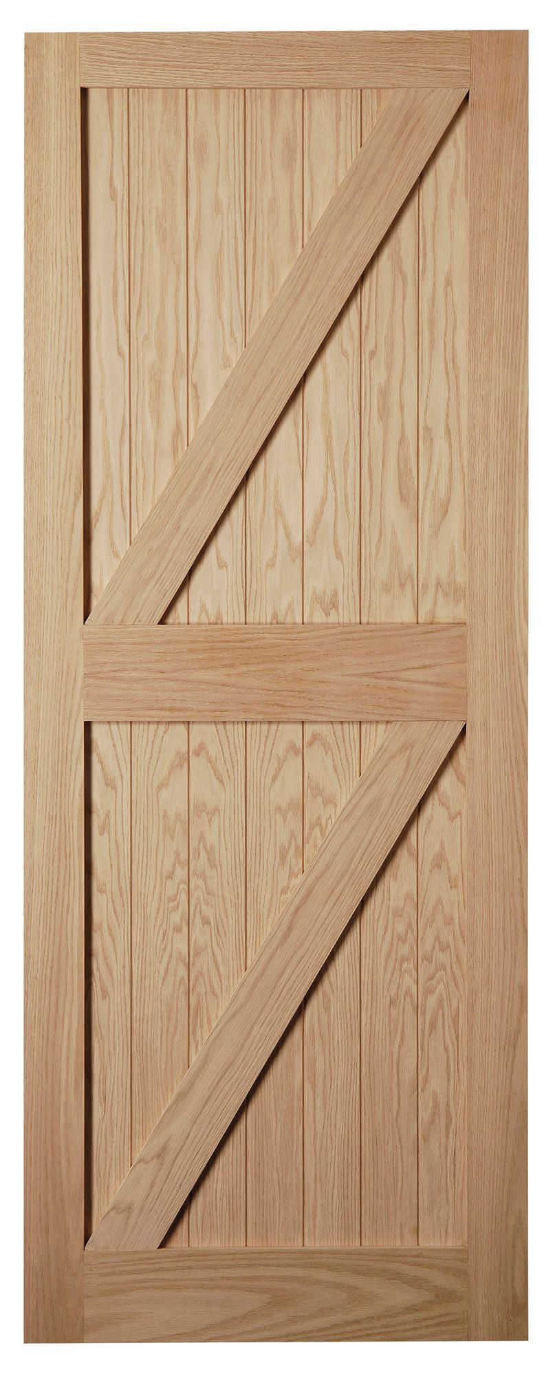 Oak veneer Left & RHed Front door, (H)1981mm (W)838mm