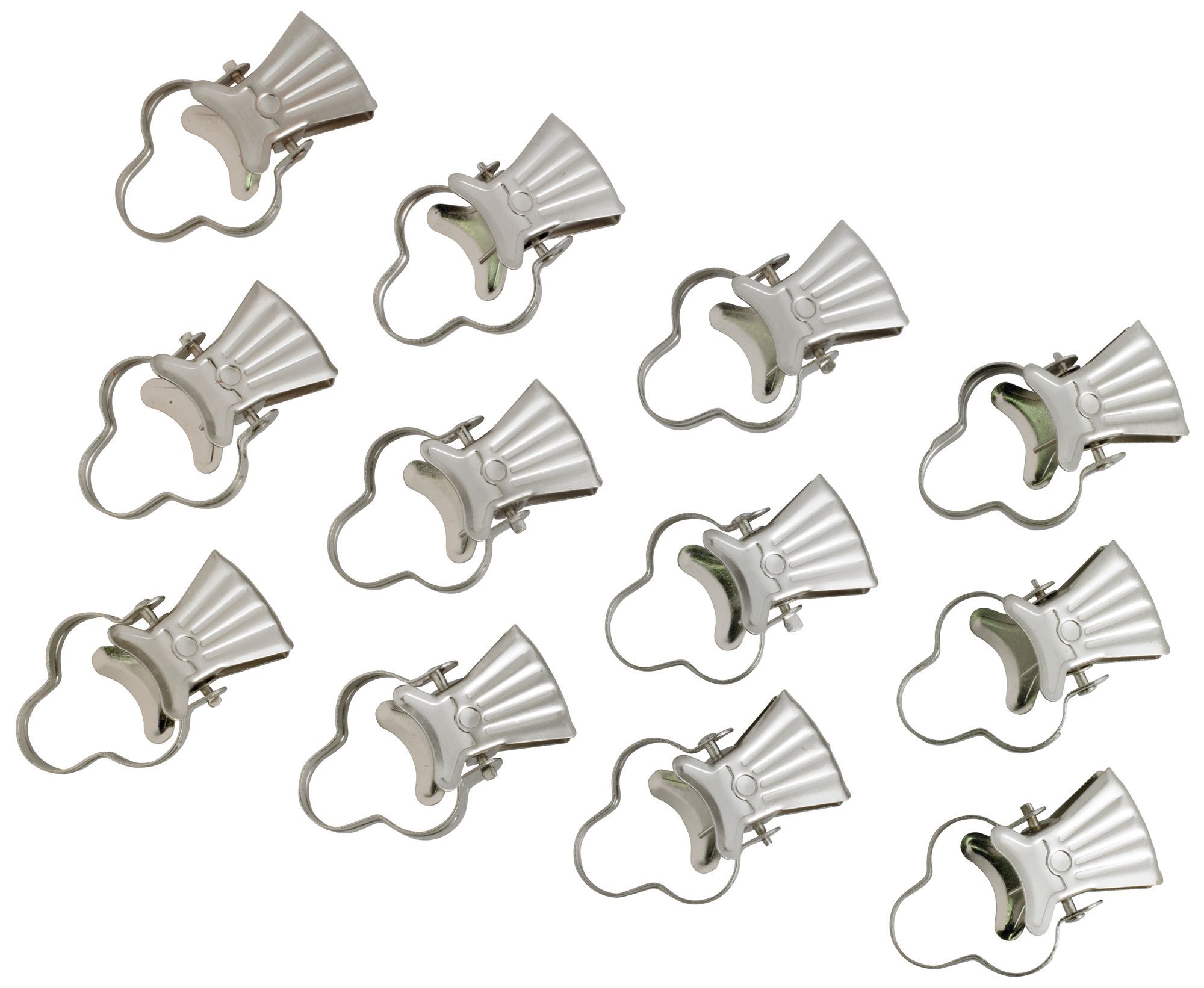 05094493 CSCURTAIN PINCER CLIPS SATIN SILVER EFF DIY at B&Q
