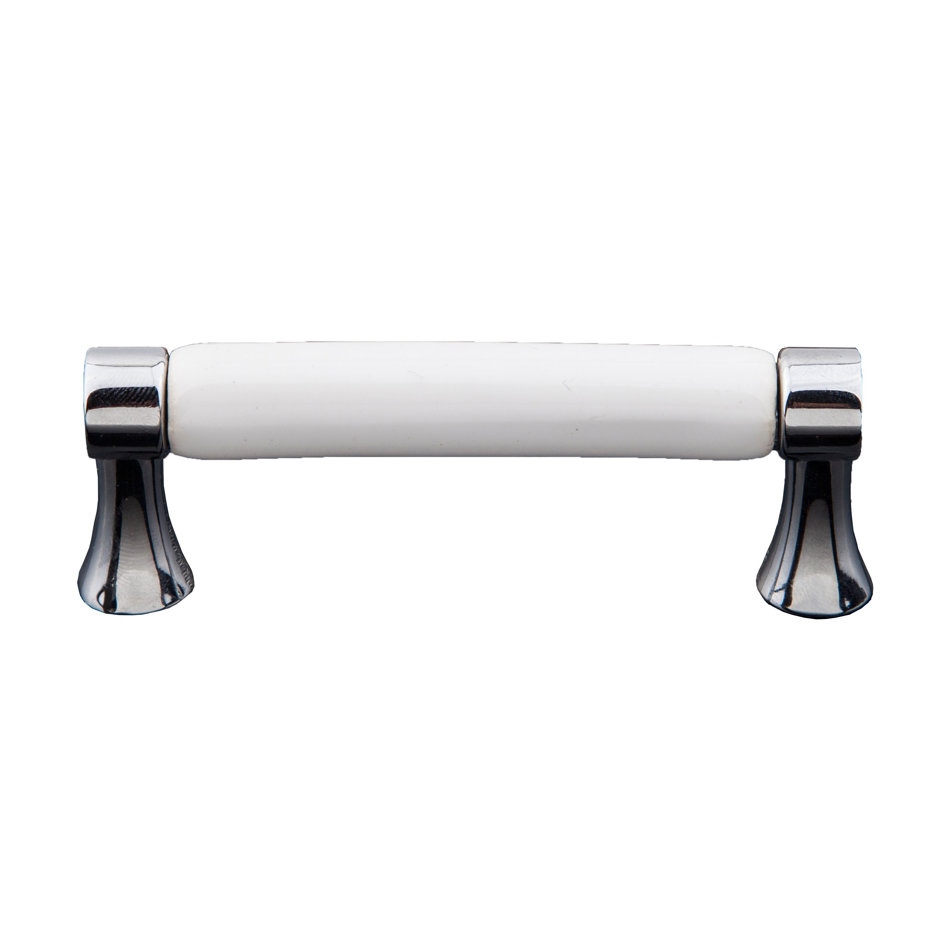 White Chrome effect Ceramic Bar Cabinet Handle (L)89mm