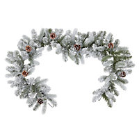 1.83m Frosted Pinecone Green Garland
