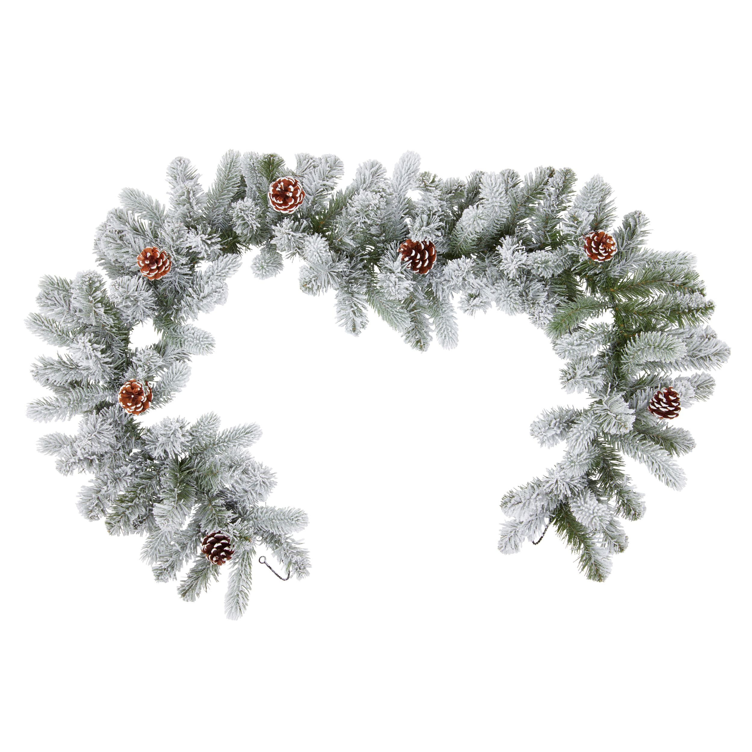 1.83m Frosted Pinecone Green Non-illuminated Garland