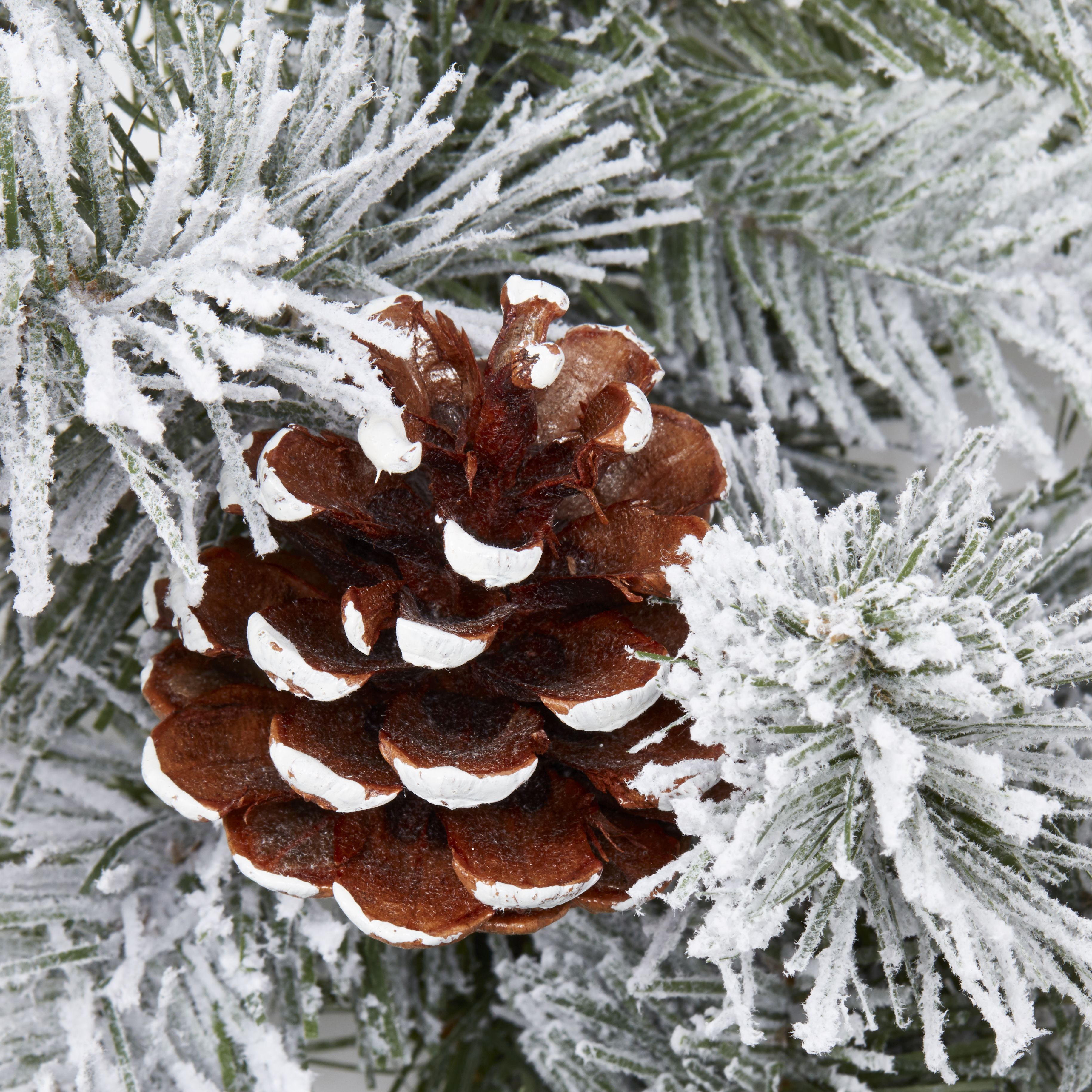 1.83m Frosted Pinecone Green Non-illuminated Garland - 4