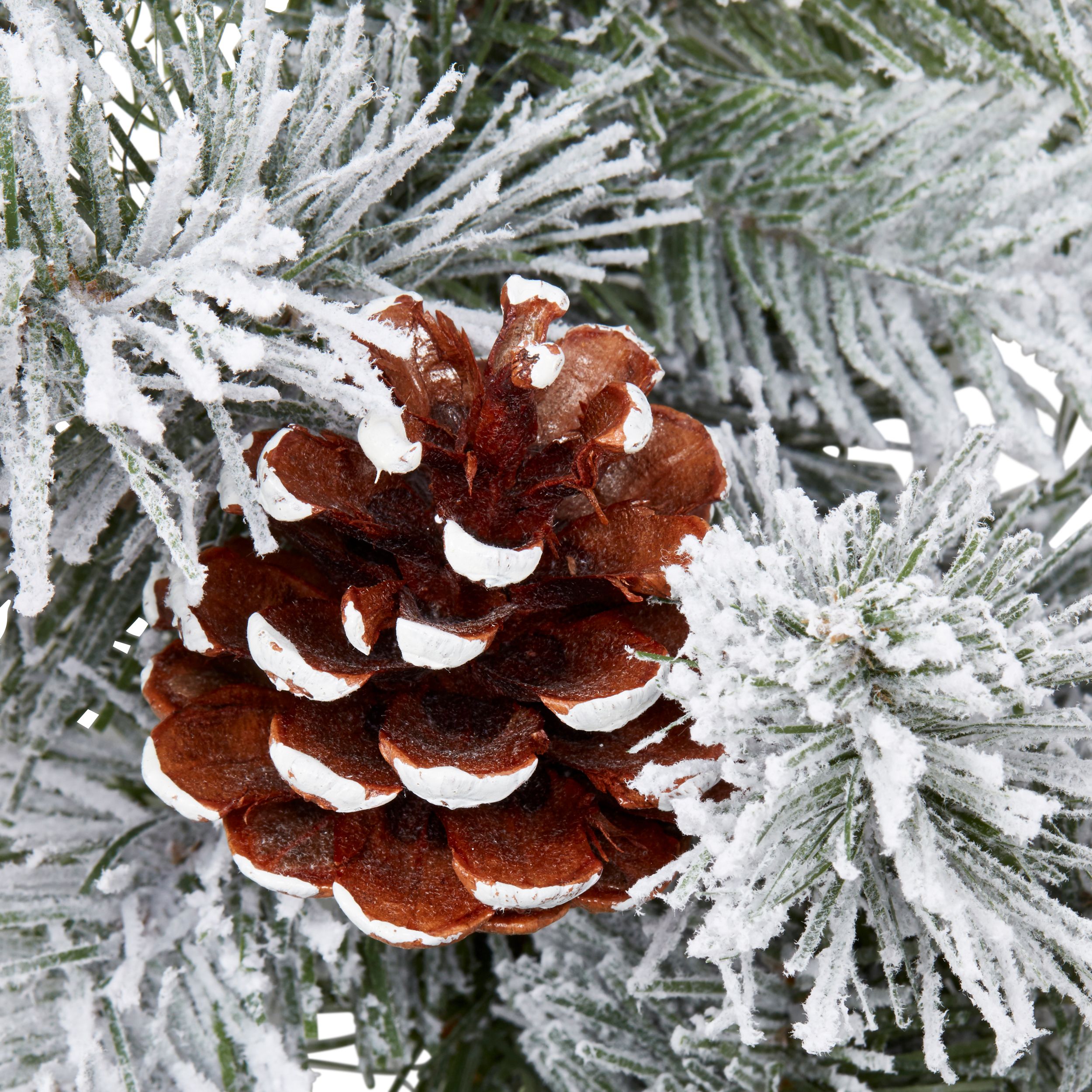 1.83m Frosted Pinecone Green Non-illuminated Garland - 5