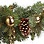 1.83m Gold effect Garland with Mixture of pine cones & baubles