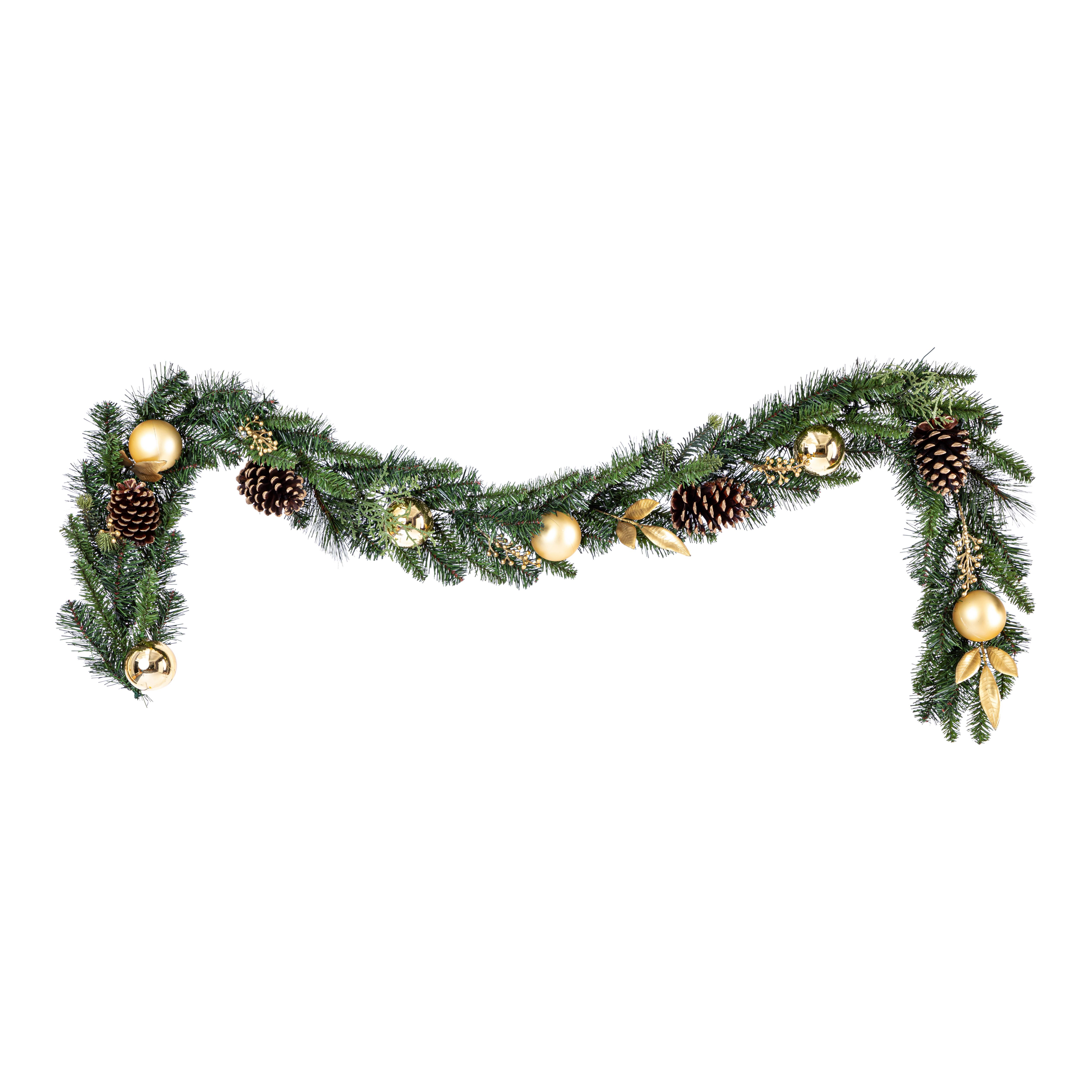 1.83m Gold effect Non-illuminated Garland