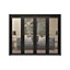 1 Lite Clear Fully glazed Contemporary Black Pine Sliding Internal Door & frame set, (H)2060mm (W)2831mm