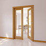 1 Lite Glazed Oak veneer Internal Door set