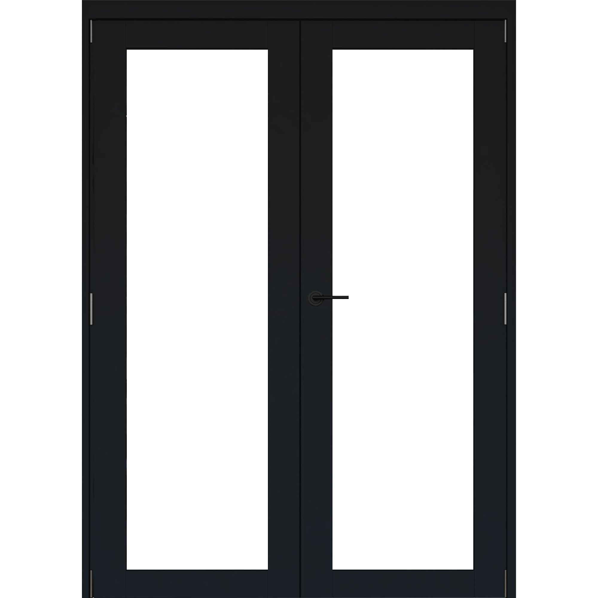 1 panel 1 Lite Clear Fully glazed Timber Black Internal French door set 2017mm x 133mm x 1597mm - Fully Finished