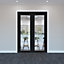 1 panel 1 Lite Clear Fully glazed Timber Black Internal French door set 2017mm x 133mm x 1597mm