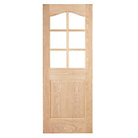 1 panel Clear Glazed Internal Door, (H)1981mm (W)762mm (T)35mm