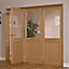 1 panel Clear Glazed Timber Oak veneer Internal Folding Door set, (H)2035mm (W)1918mm