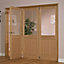 1 panel Clear Glazed Timber Oak veneer Internal Folding Door set, (H)2035mm (W)2374mm