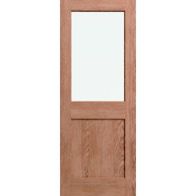 1 panel Clear Glazed Traditional White oak veneer Internal Glass & MDF Door, (H)1980mm (W)762mm (T)40mm