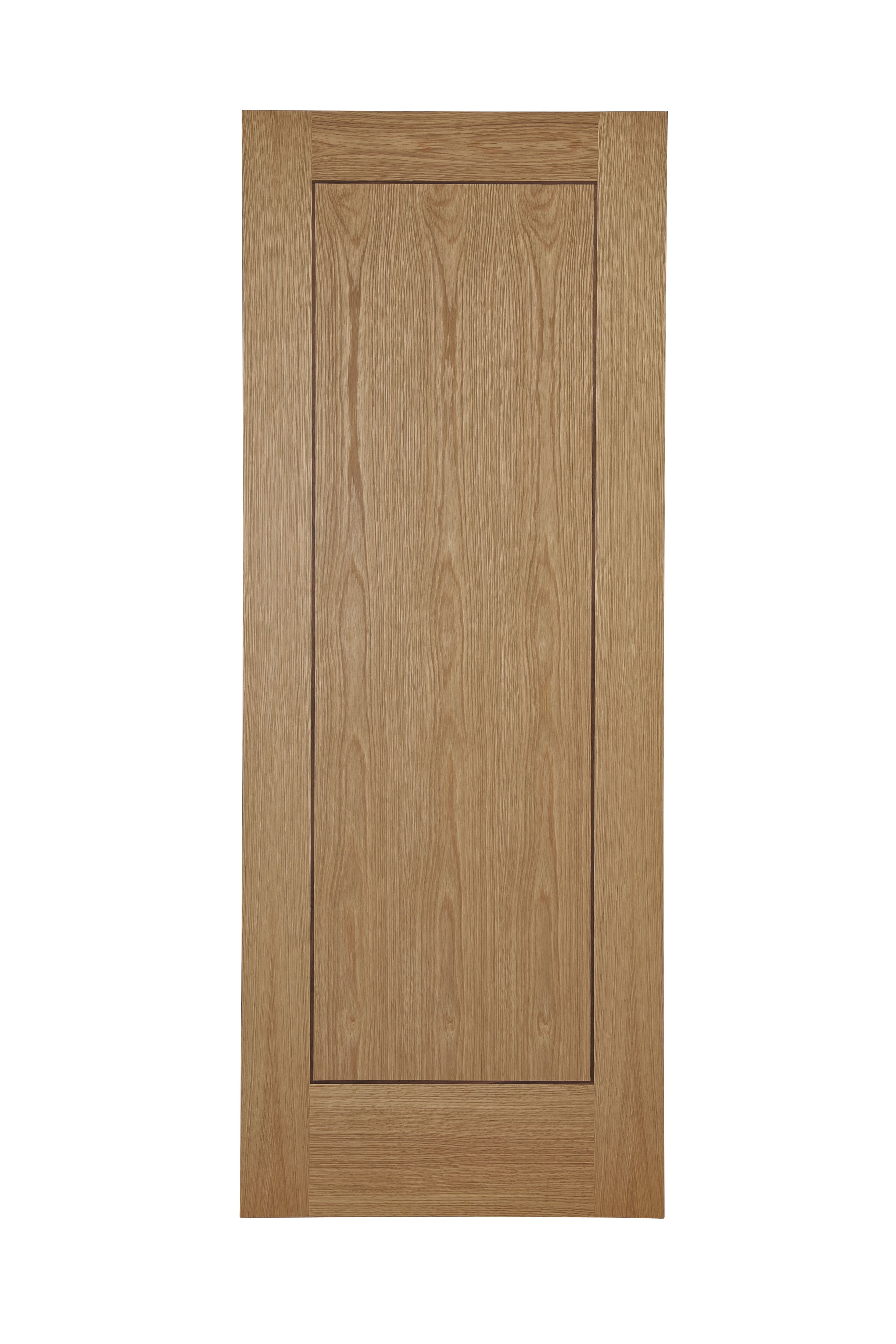 1 panel Flush Oak veneer Internal Door, (H)1981mm (W)686mm (T)35mm