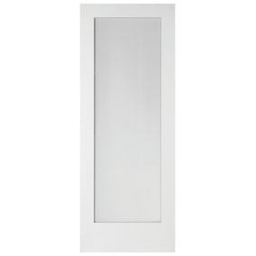 1 panel Frosted Glazed Shaker White Internal Door, (H)1981mm (W)610mm (T)35mm