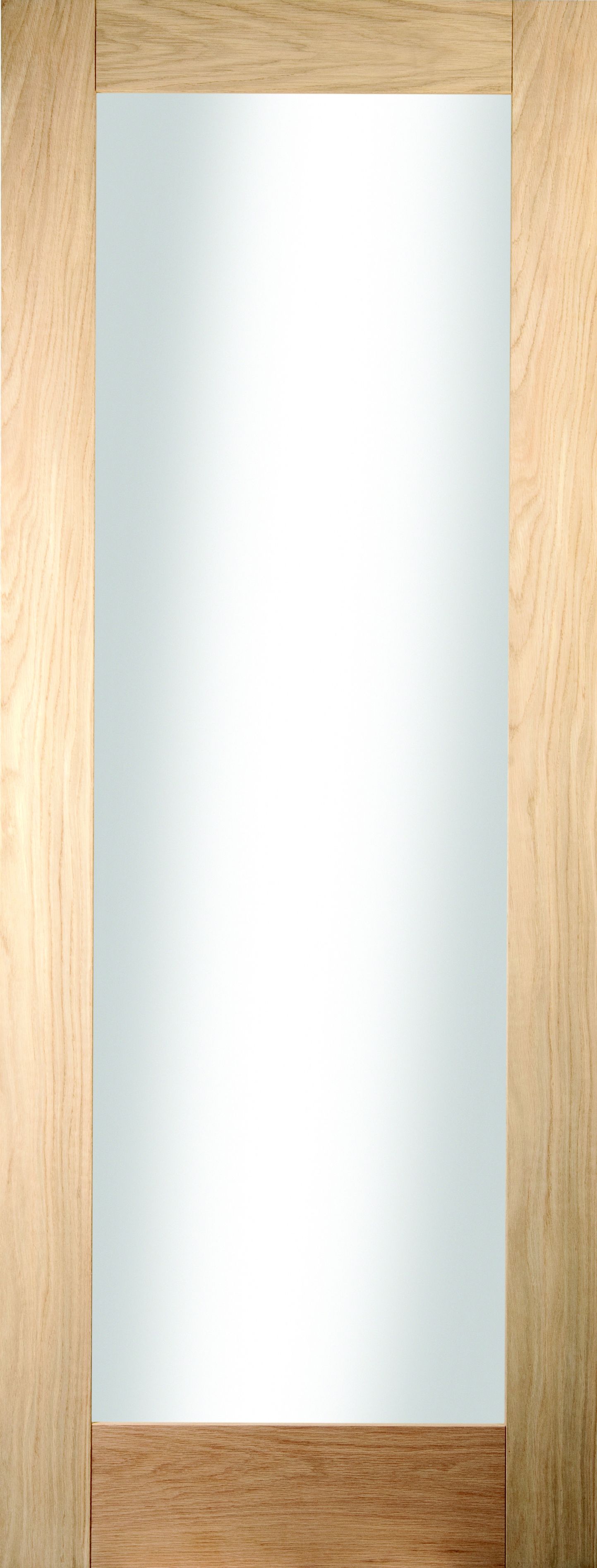1 panel Glazed Shaker Oak veneer Internal Door, (H)1981mm (W)686mm (T)35mm