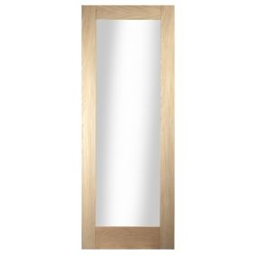 1 panel Glazed Shaker Oak veneer LH & RH Internal Door, (H)1981mm (W)838mm