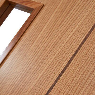 1 panel Patterned Glazed Flush Internal Door, (H)1981mm (W)762mm (T)35mm