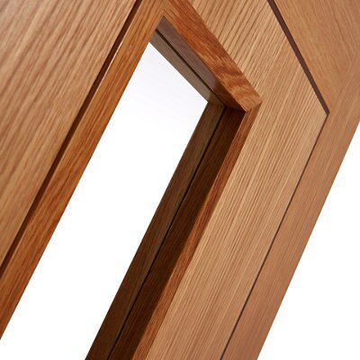 1 panel Patterned Glazed Flush Internal Door, (H)1981mm (W)762mm (T)35mm