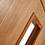 1 panel Patterned Glazed Flush Internal Door, (H)1981mm (W)838mm (T)35mm
